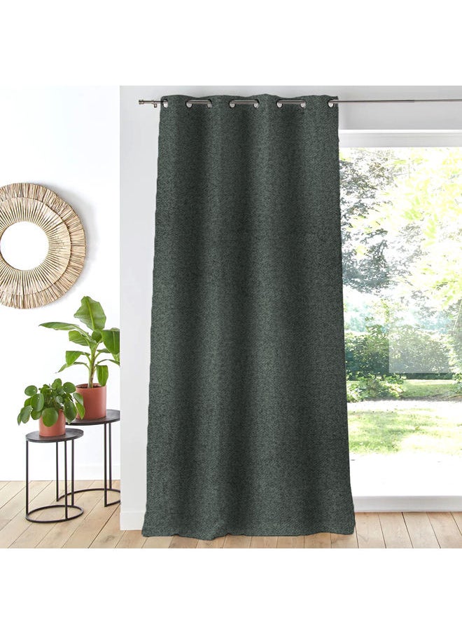 Naguib Selim Curtains House Veral Semi Leather Soft Velour Fabric Steel Grommets For Living Rooms 1 Piece-140 x 280 cm  - Image 2