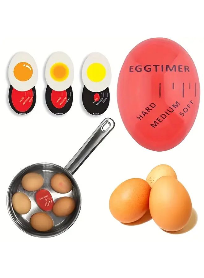 Red 1pc Egg Cooking Timer For Perfect Boiled Eggs No Electricity Needed ABS Material - Image 1