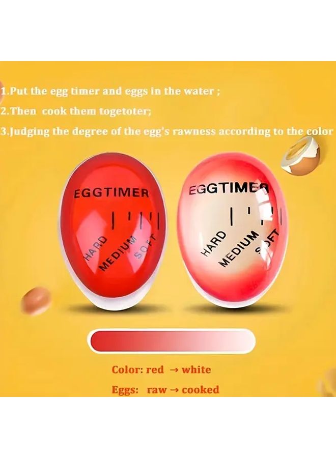 Red 1pc Egg Cooking Timer For Perfect Boiled Eggs No Electricity Needed ABS Material - Image 2