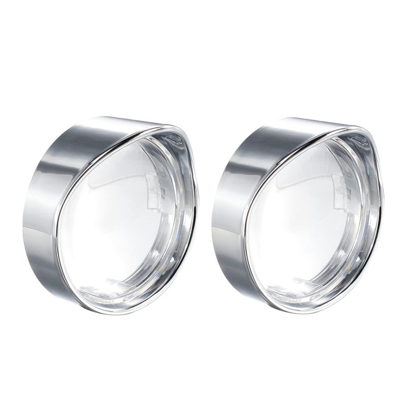 غطاء عدسة إشارة الانعطاف الواضحة NTHREEAUTO بحجم 2 بوصة مع حواف كروم متوافقة مع هارلي سبورتستر داينا رود كينغ ستريت جلايد سوفتيل