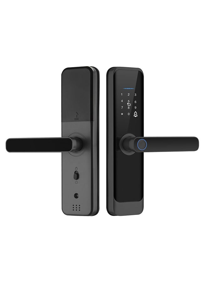milano Milano Bailey Smart Lock – Advanced Keyless Electronic Door Lock, Fingerprint + Code + Card + key , Secure Home Access, Easy Installation, Touchscreen, Remote Control Compatible- Right-Black  - Image 1