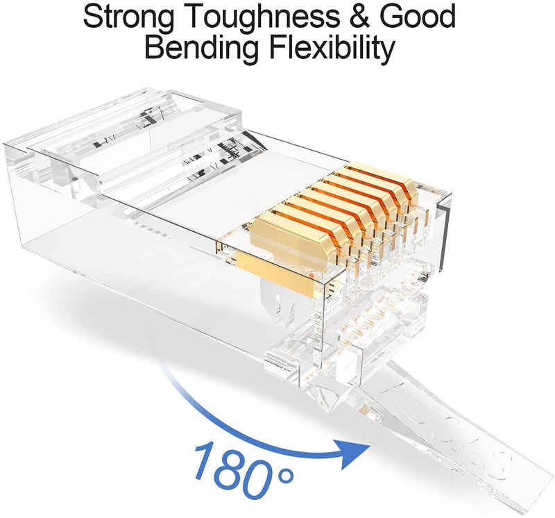 Seth Enterprises RJ45 CAT5 Pass Through Connectors Without Rj45 Caps (Cat5 25pcs pack) - Image 4