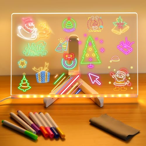 AUJ Led Note Board with Colors Light Up Acrylic Message Board Glowing Acrylic Dry Erase Board with Light Led Boards to Write On Led Writing Board Led Drawing Board Large118 79 inches - Image 1