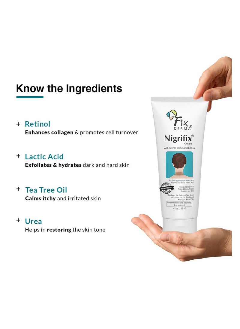 Nigrifix cream for Acanthosis Nigricans | Whitening Cream Lightening Cream Underarm Whitening Cream Effective for Armpit Knees Elbows & Knuckles | Dermatologist Tested - 3.52OZ
