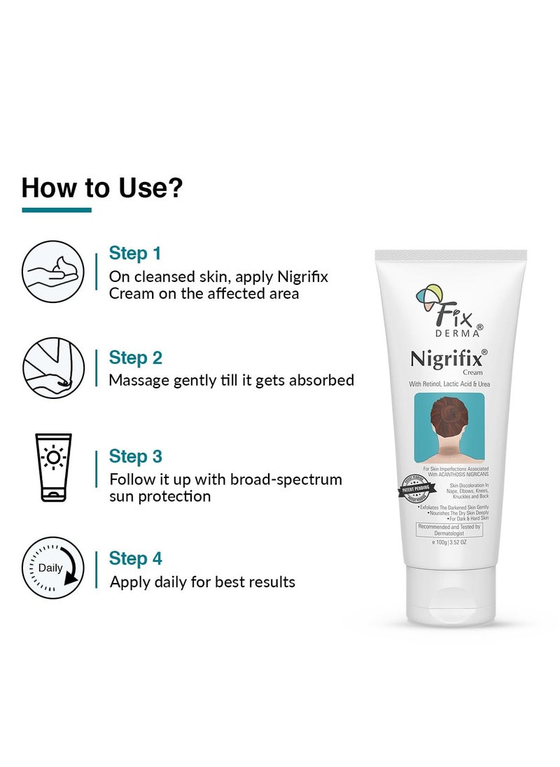 Nigrifix cream for Acanthosis Nigricans | Whitening Cream Lightening Cream Underarm Whitening Cream Effective for Armpit Knees Elbows & Knuckles | Dermatologist Tested - 3.52OZ