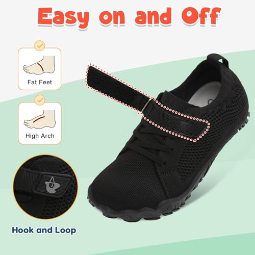 LeIsfIt Kids Girls Boys Shoes Wide Barefoot Shoes Kids Anti-Slip Sneakers Lightweight Hiking Sneakers for Toddler Little Big Kid Black 10 Toddler - Image 4
