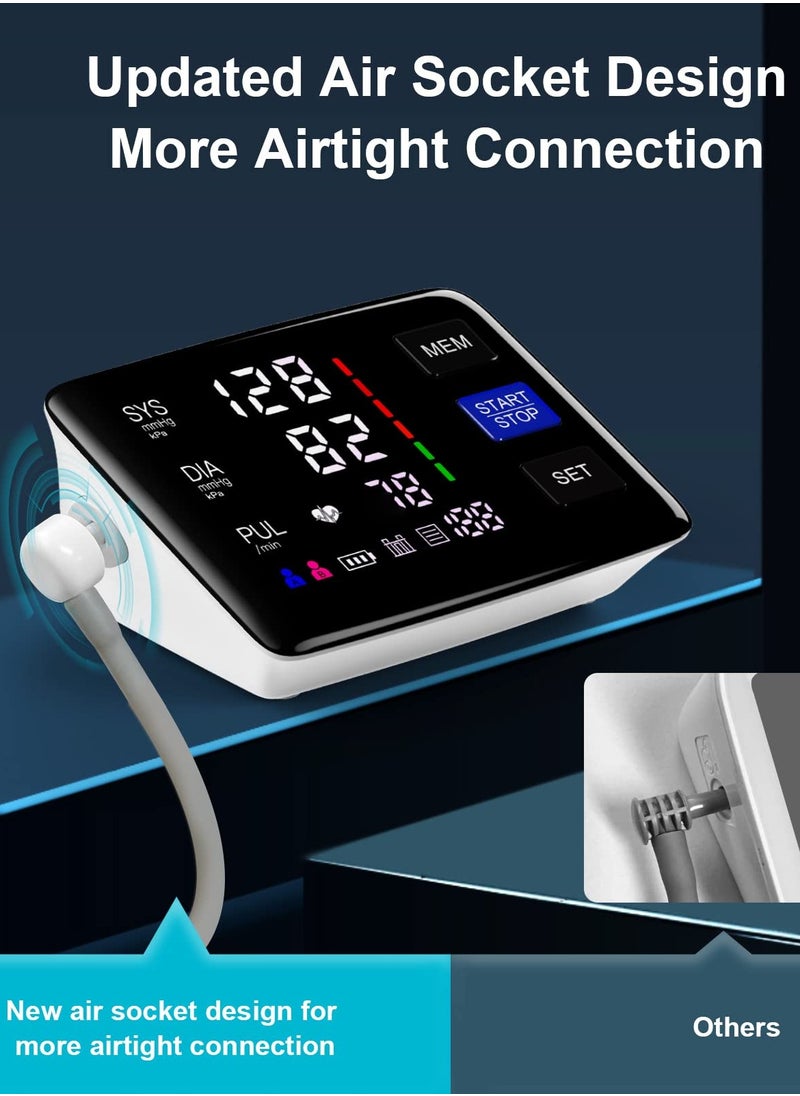 Joshberg - Blood Pressure Monitor, 9-17'' & 13-21'' Extra Large Blood Pressure Cuff Upper Arm, LED Color Backlit Screen Automatic Digital Blood Pressure Machine with USB Cable - Image 1