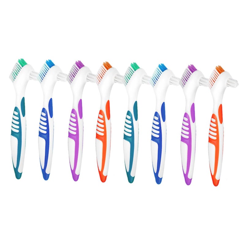 8Pcs Double Sided Denture Brushes for Denture Care Soft Toothbrushes and Gentle Cleaning for Comfortable Use - Image 1