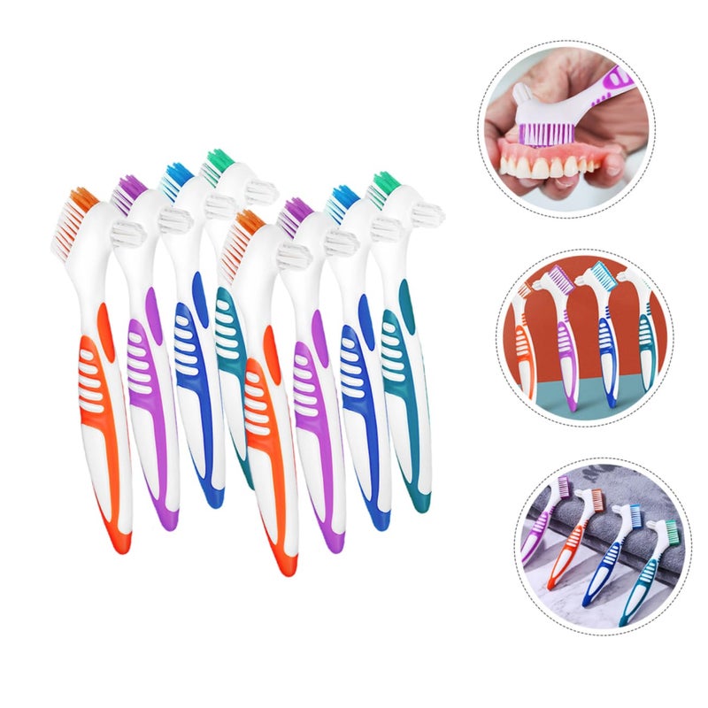 8Pcs Double Sided Denture Brushes for Denture Care Soft Toothbrushes and Gentle Cleaning for Comfortable Use - Image 4