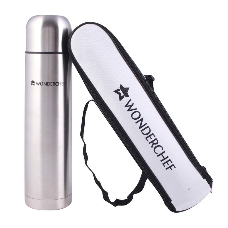 Wonderchef 1000ml Double Wall Stainless Steel Vacuum Insulated Hot and Cold Flask with Travel Pouch, Copper Plated Inner Wall, Spill & Leak Proof, 2 Years Warranty - Image 2