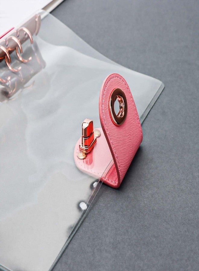 Mogoostry A5 Binder Cover Clear Binder Folder A5 6-Ring Soft PVC Planner Cover Refillable Notebook Binder Cover Lock Catch Rose Gold Ring Binder - Image 5