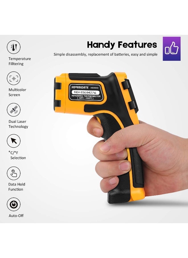 SOVARCATE - Infrared Thermometer Non-Contact Digital Laser Temperature Gun With Color Display - Image 1