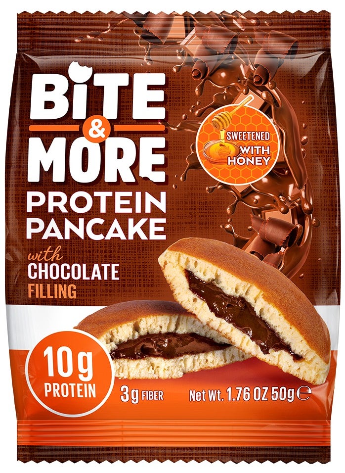 Bite & More Protein Pancake With Chocolate Cream Filling No Sugar Added And Sweetened With Honey 