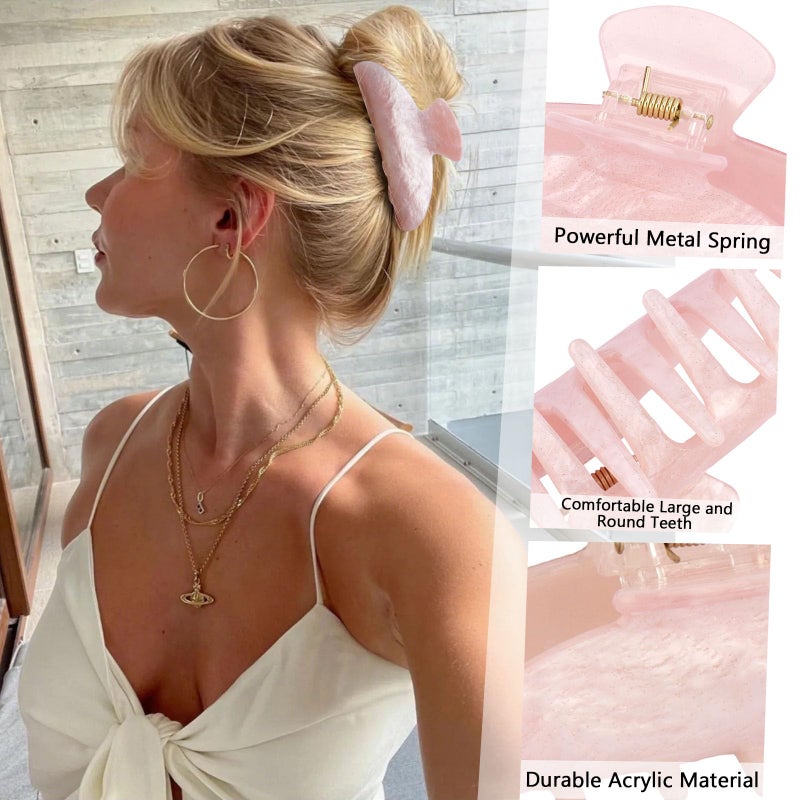 Canitor Hair Claw Clips for Women Acrylic Marbled Hair Clips for Thick Thin Hair Emi Cute Hair Accessories Stocking Stuffers Preppy Teen Girl Gifts Trendy Stuff - Image 4