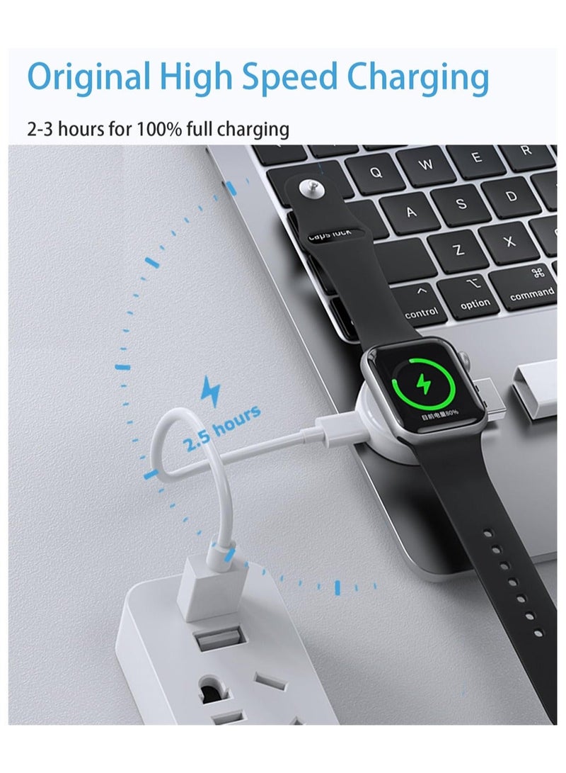 شاحن ساعة محمول لساعة Apple iwatch USB + Type C، شاحن ساعة للسفر سريع الشحن، شاحن Mangetic سريع خفيف الوزن لسلسلة Apple Ultra Series 8 7 SE 6 5 4 3 2 - Image 5