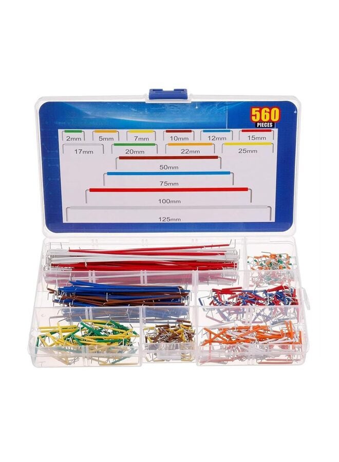 560PCS Jumper Wires Kit 14 Diferent Lengths Breadboard Connecting Lines Solderless Flexible Breadboard Jumper Wire Set Electronic Wires Multicolored Jumper Wires - Image 1