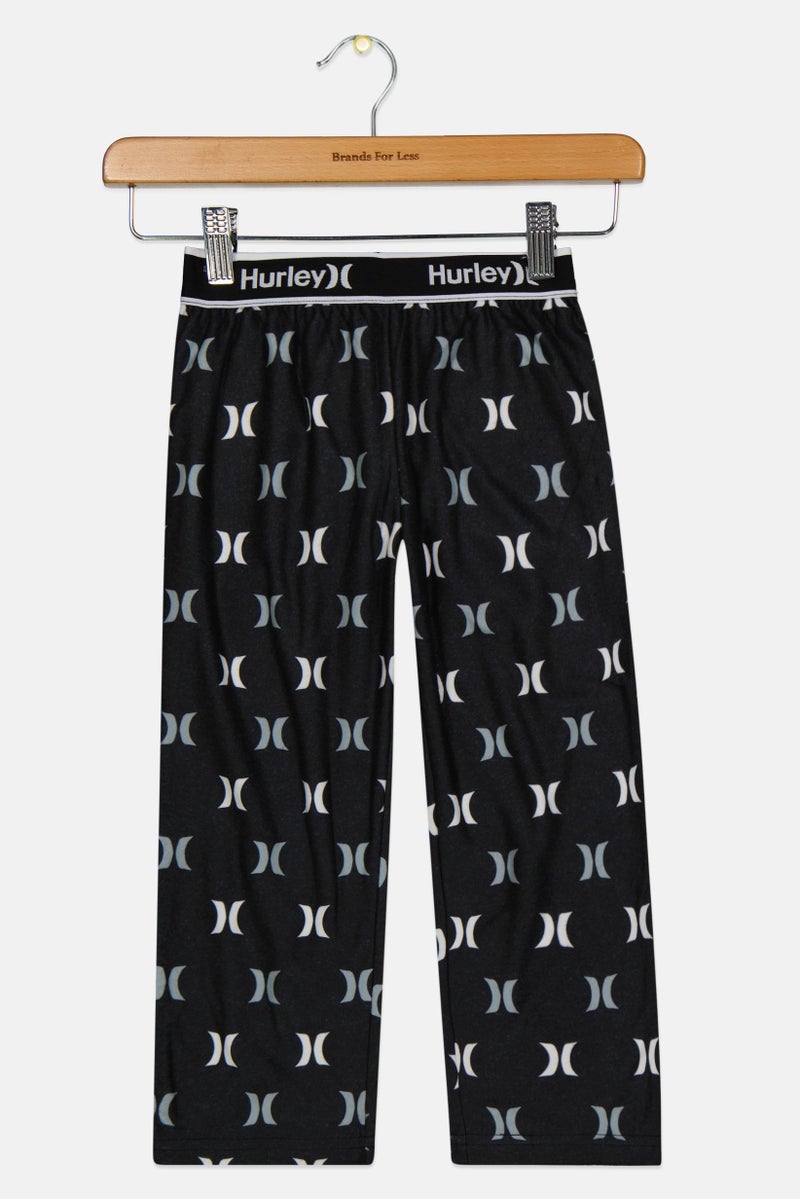Hurley سروال سحب للأطفال الأولاد بطبعة شاملة، أسود - Image 2