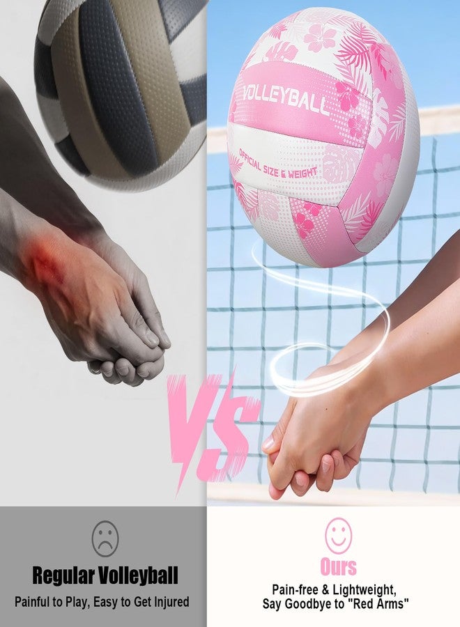 EllaSeek Soft Touch Volleyball Official Size 5, PU Leather Training Ball for Girls Beginners Kids Youth, Printed Indoor Outdoor Practice Volleyball with Pump & Mesh Bag for School Gym & Backyard - Image 2