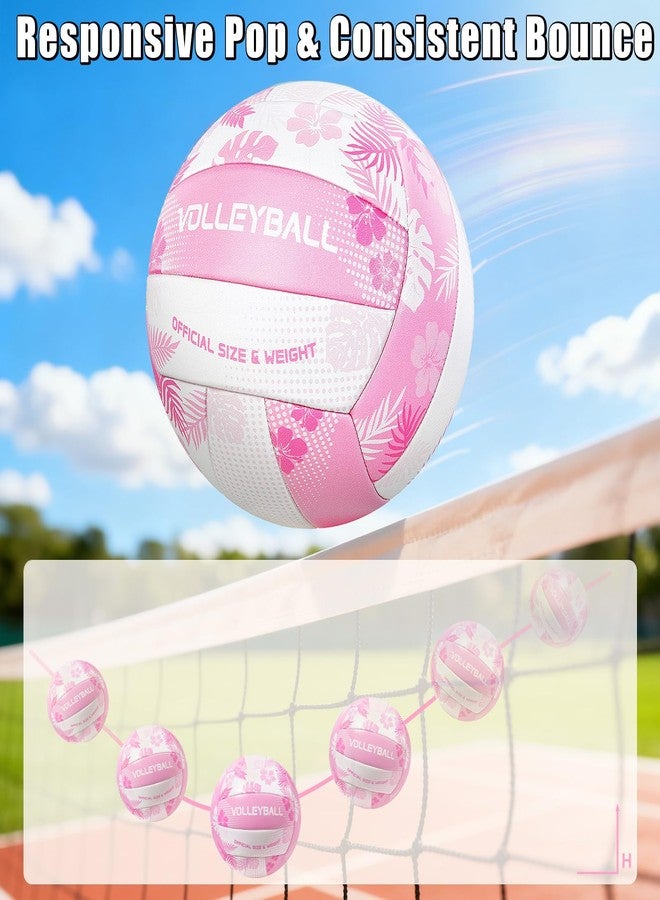 EllaSeek Soft Touch Volleyball Official Size 5, PU Leather Training Ball for Girls Beginners Kids Youth, Printed Indoor Outdoor Practice Volleyball with Pump & Mesh Bag for School Gym & Backyard - Image 5
