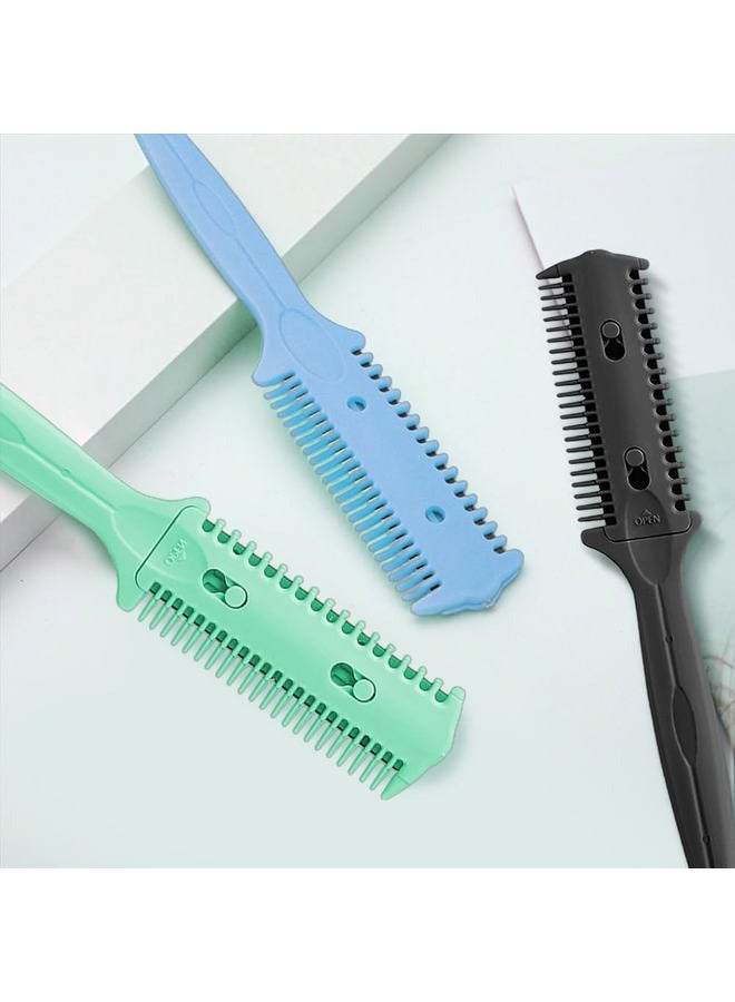 Soft N Style 3 Pack Haircut Razor Comb- Double Sided Razor, Hair Styling Razor Scissors Comb, Split Ends Hair Trimmer Styler for Thin and Thick Hair Cutting and Styling (Green,Black,Blue) - Image 5