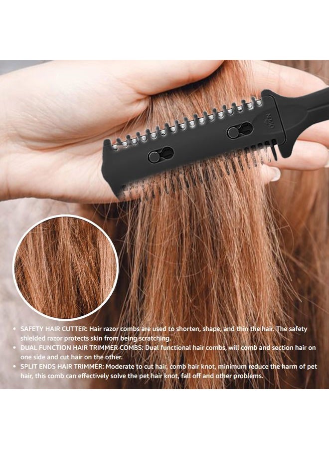 Soft N Style 3 Pack Haircut Razor Comb- Double Sided Razor, Hair Styling Razor Scissors Comb, Split Ends Hair Trimmer Styler for Thin and Thick Hair Cutting and Styling (Green,Black,Blue) - Image 4