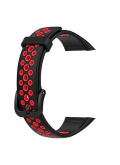 Generic Silicone watch band for huawei honor band 6 (black and red)  - Image 4