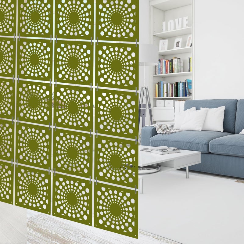 Olive Tree Olive Tree 12Pcs Hanging Room Divider Panel Modern Hanging Screen Partition for Home Decoration Living Room 115 x 115 12 PanelsOTD9094  - Image 1
