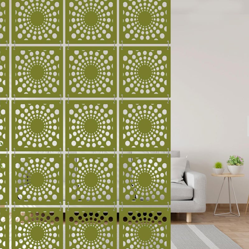 Olive Tree Olive Tree 12Pcs Hanging Room Divider Panel Modern Hanging Screen Partition for Home Decoration Living Room 115 x 115 12 PanelsOTD9094  - Image 2