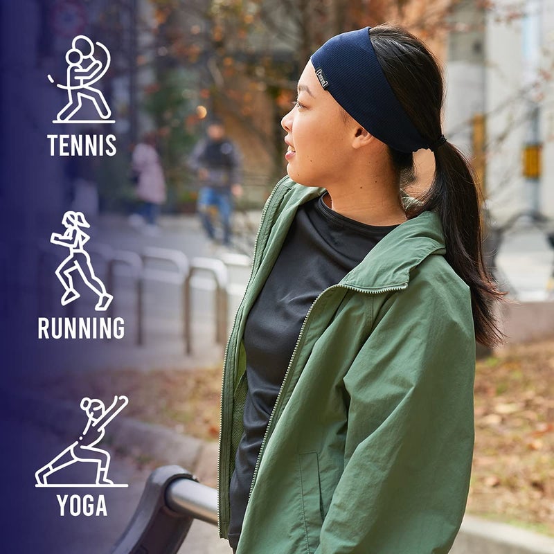 Charm Sports Headbands for Men Moisture Wicking Sweatbands for Women, Lightweight Yoga Hair Bands, Crossfit Or Running Gear, Thin Elastic Workout Head Wraps Black - Image 5