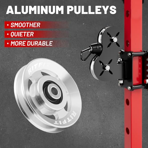 RitFit Aluminum Pulley Wheel for Gym Equipment, 2PCS/ 6PCS Set Power Rack Pulley Attachment, 90mm Aluminum Alloy Bearing Gym Pulley Wheel for Home Gym (Silver 10 pcs) - Image 4