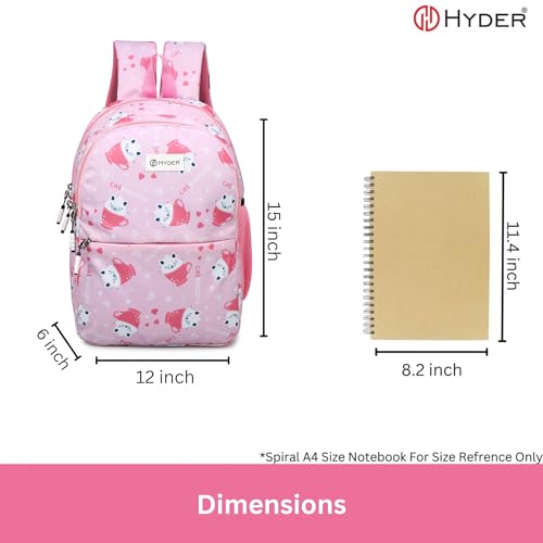 HYDER Kids 20L Zippy Catpuccino Backpack Best Stylish Waterproof Lightweight Casual/Picnic/Tuition/School Bag for Children Boys And Girls (Pink) - Image 5