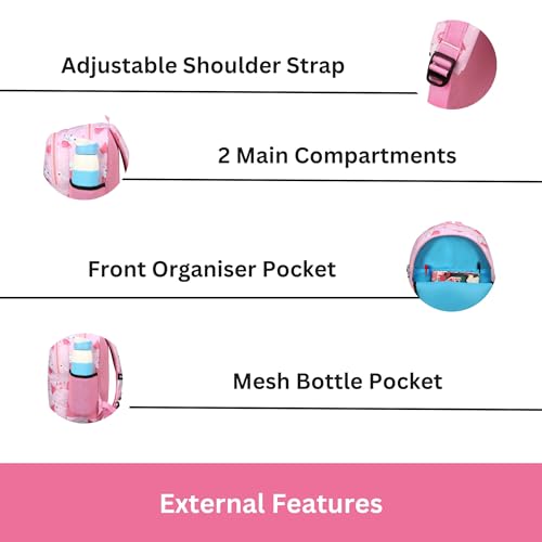 HYDER Kids 20L Zippy Catpuccino Backpack Best Stylish Waterproof Lightweight Casual/Picnic/Tuition/School Bag for Children Boys And Girls (Pink) - Image 3