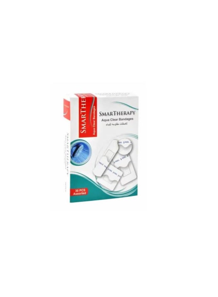 Smart Therapy 30 PCS Box Clear Waterproof Bandages with Pad – Assorted Sizes - Image 2