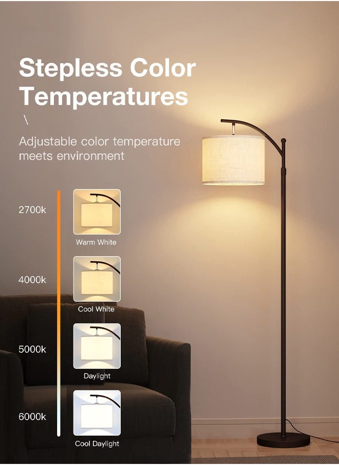 Dimmable LED Floor Lamp, Standing Lamp with Smart APP/Remote Control, Tall Lamp with Hanging Lampshade,  Modern Floor Lamp for Living Room, Bedroom, Office