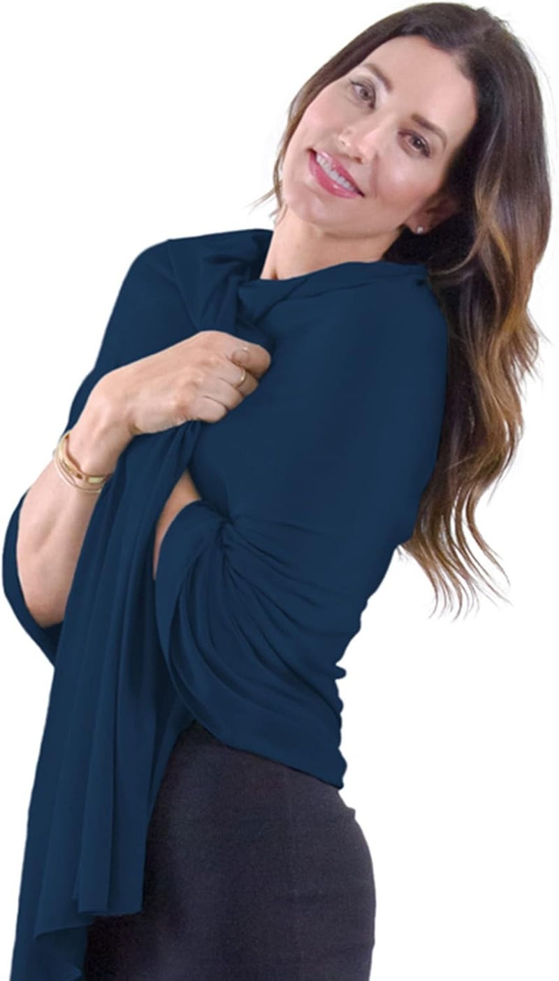 Happyluxe Travel Shawl Wraps for Women - 68x35in Wrap. Lightweight Pashmina, Airplane Travel Blanket Scarf. Made In USA - Image 1