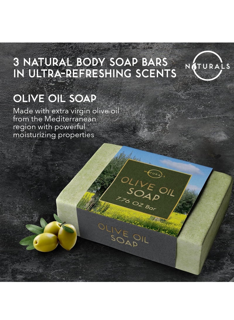 O Naturals O Naturals 3pc Refreshing Mens Soap & Coconut Body Scrub Bundle - Organic & Natural Soap for Men & Women - Citrus,Olive&Mint Exfoliating Coconut Oil Dead Sea Salt Deep-Cleansing Face & Body Scrub  - Image 2