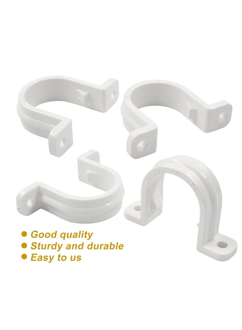ABBASALI PVC White U Clamps Fastener Hanger Pipe Clamps Clip with Screw and  plug, for Conduit Pipe Fixing Bracket and Support Water Pipe and Gas Pipe – 10 Pcs (1 Inch) - Image 3