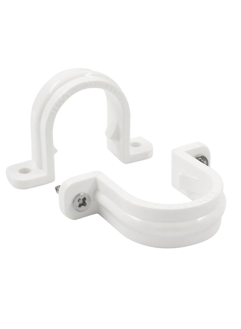 ABBASALI PVC White U Clamps Fastener Hanger Pipe Clamps Clip with Screw and  plug, for Conduit Pipe Fixing Bracket and Support Water Pipe and Gas Pipe – 10 Pcs (1 Inch) - Image 4