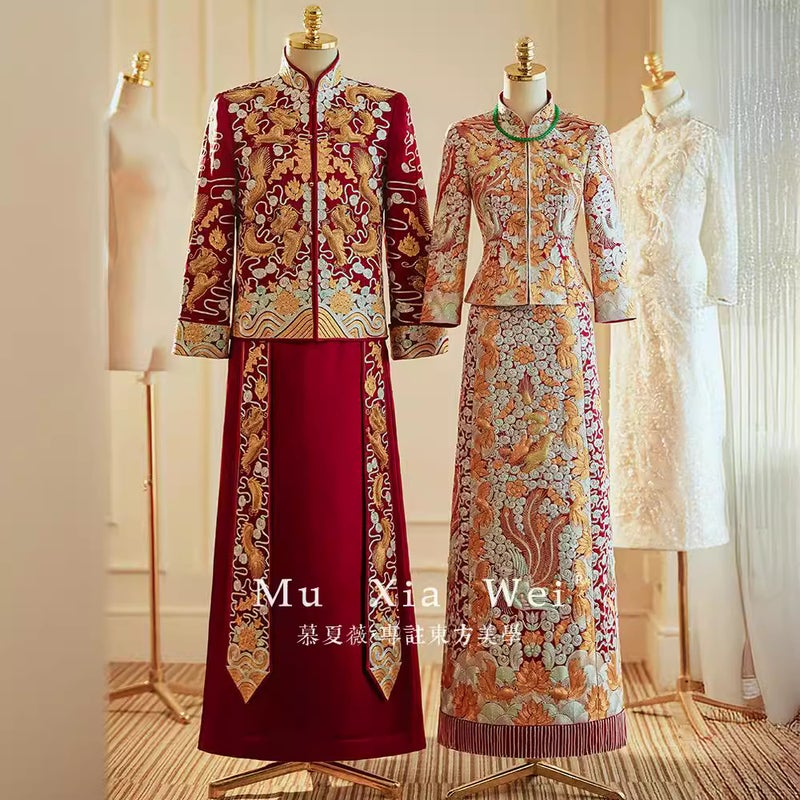 Heavy Industry Gown Emperor Dragon And Phoenix Gown 2023 New Chinese Bridal Gown Slimming Xiuhe Dress Wedding Dress Toast Dress - Image 2