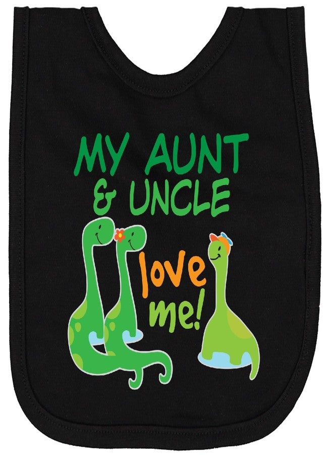inktastic My Aunt and Uncle Love Me Dinosaur Newborn Bib Black 33f48