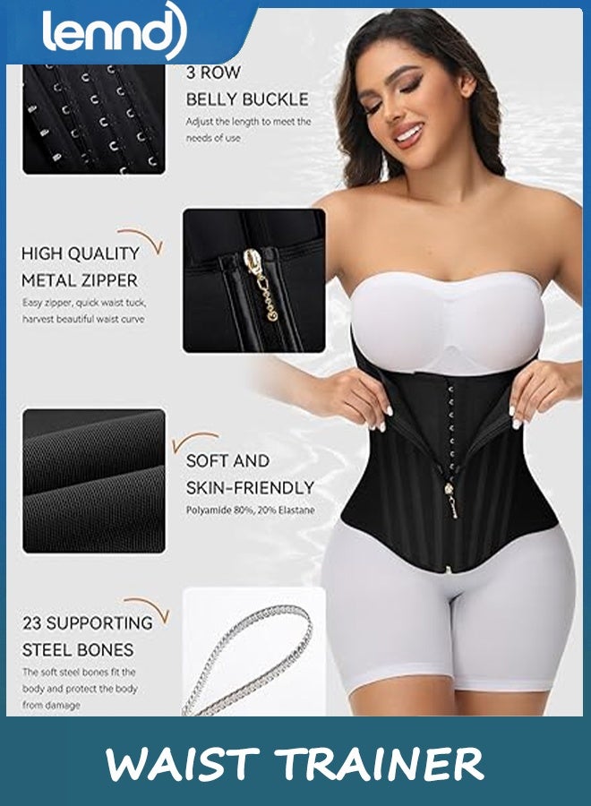 LENND Waist Trainer for Women Tummy Control Waist Cincher Corset Sport Workout Body Shaper Postpartum Belly Band Gym，S - Image 5