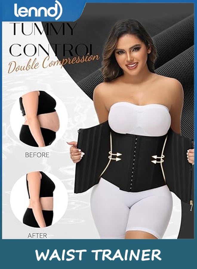 LENND Waist Trainer for Women Tummy Control Waist Cincher Corset Sport Workout Body Shaper Postpartum Belly Band Gym，S - Image 3