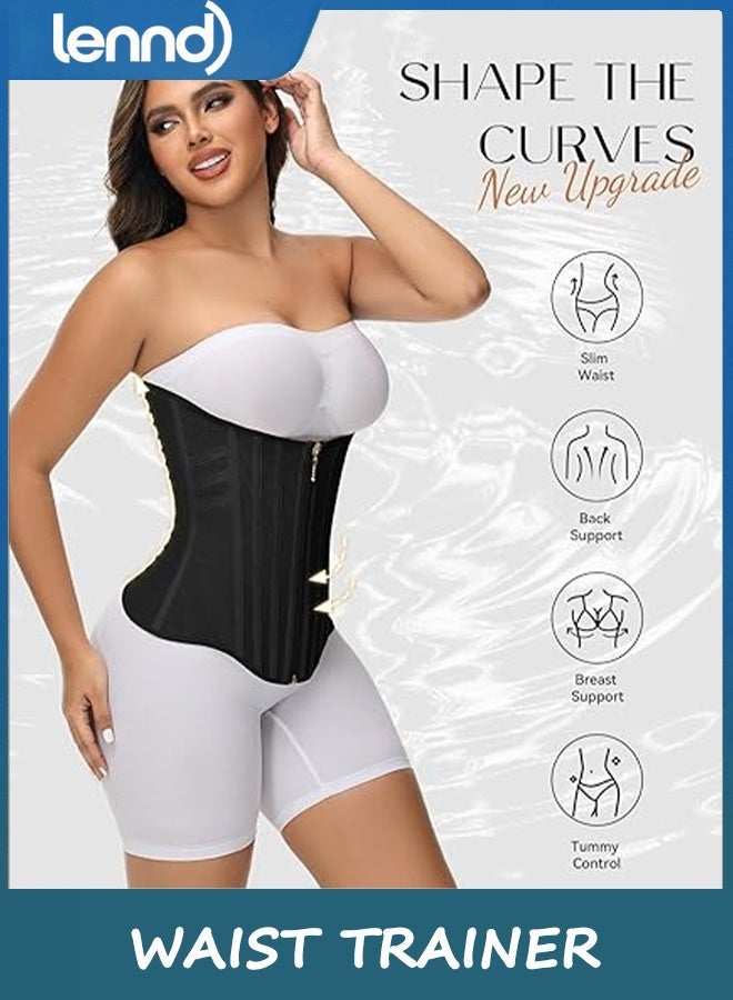 LENND Waist Trainer for Women Tummy Control Waist Cincher Corset Sport Workout Body Shaper Postpartum Belly Band Gym，S - Image 4