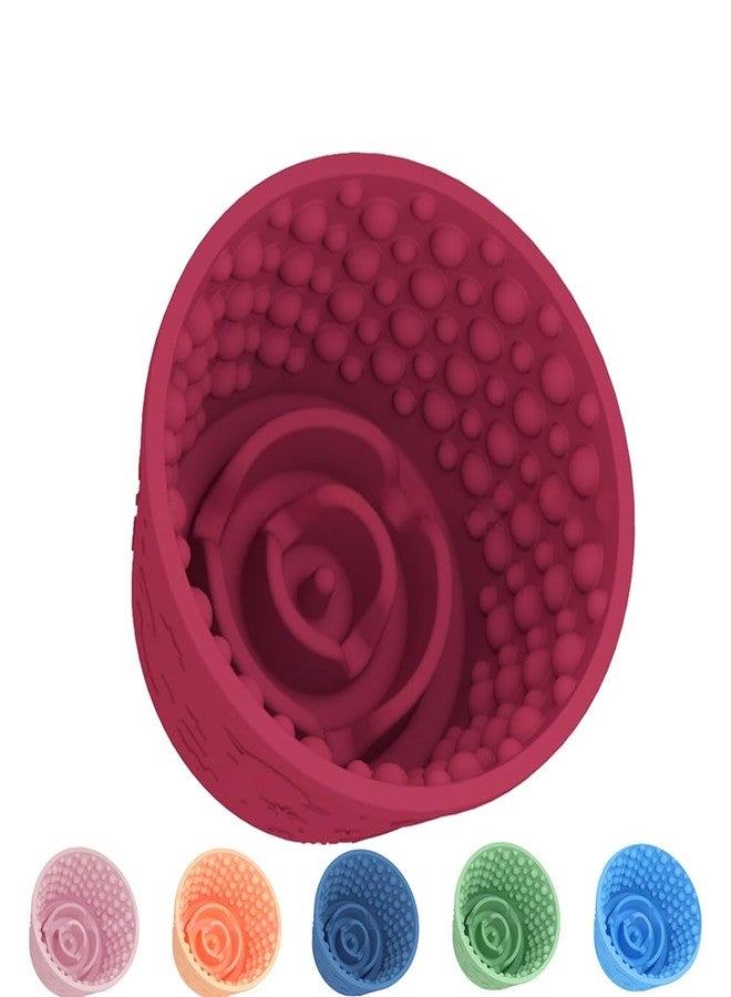 SmartTail Dog Lick Bowl, Anxiety Relief Silicone Slow Feeder Treat Dispenser, Anti-chocking Pet Dish, Non-Slip Licking Bowl Interactive Entertainment Dog Puzzle Toy for Small & Medium-Dark Red - Image 1