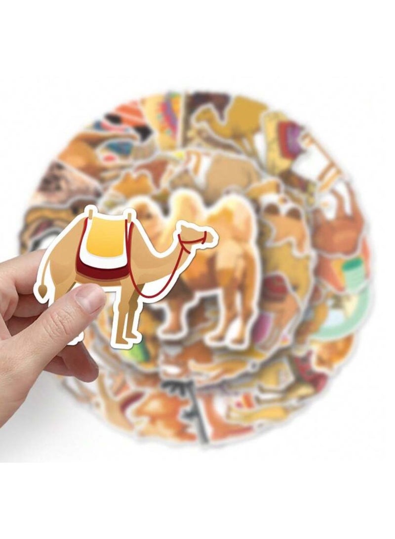 50-Piece Sticker Set Featuring Camel Animal Designs Perfect for Decorating Phones, Cars, Gift Bags, Helmets, Kids’ Toys, and Bicycles  - Image 5