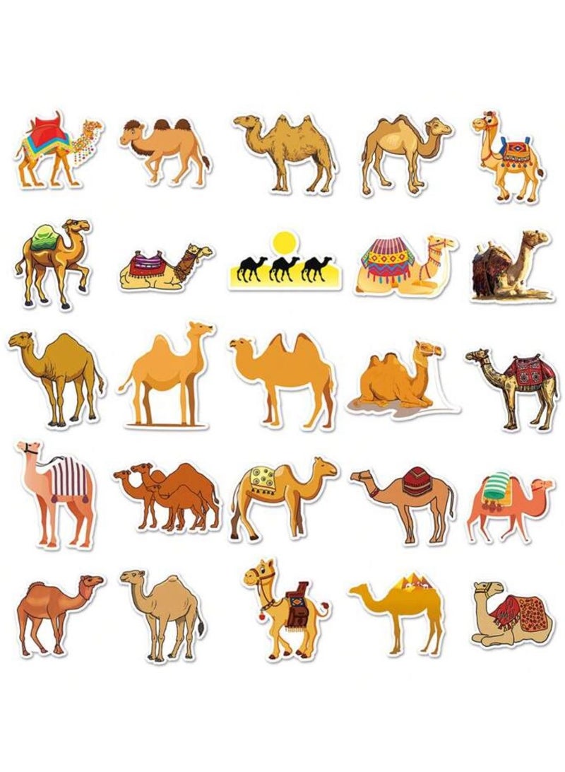 50-Piece Sticker Set Featuring Camel Animal Designs Perfect for Decorating Phones, Cars, Gift Bags, Helmets, Kids’ Toys, and Bicycles  - Image 4