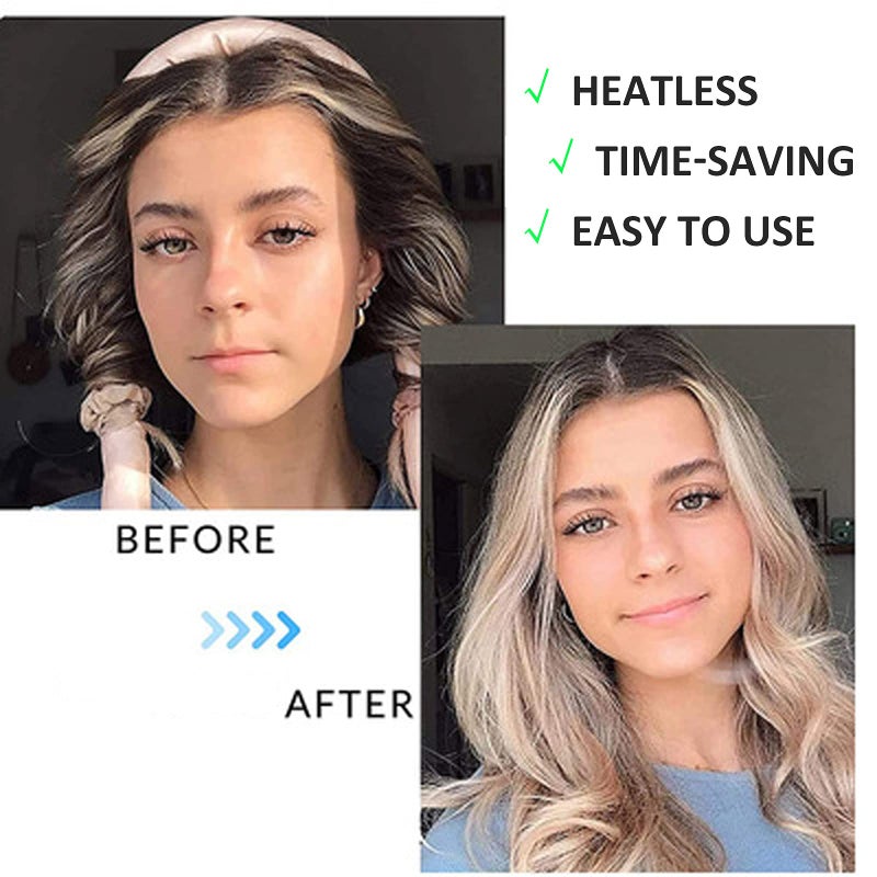 AUITRONCARE Heatless Curling set,Silk Curls Rod Headband,No Heat Rollers to Sleep in Overnight,Satin Hair Curlers for Long and Medium Hair(Pink) - Image 4
