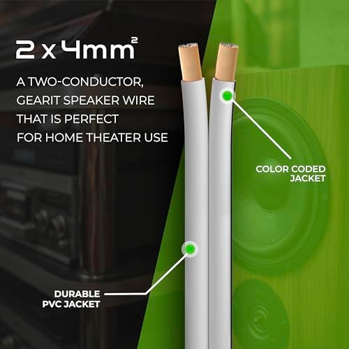 GEARit 12AWG Speaker Wire, Pro Series 12 Gauge Speaker Wire Cable (200 Feet / 60.96 Meters) Great Use for Home Theater Speakers and Car Speakers, White - Image 3
