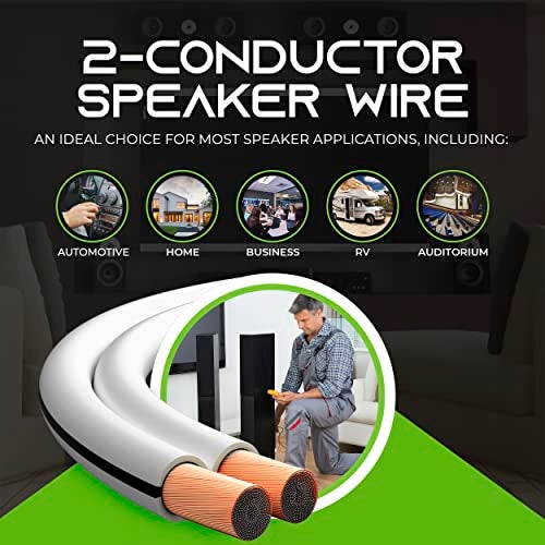 GEARit 12AWG Speaker Wire, Pro Series 12 Gauge Speaker Wire Cable (200 Feet / 60.96 Meters) Great Use for Home Theater Speakers and Car Speakers, White - Image 4