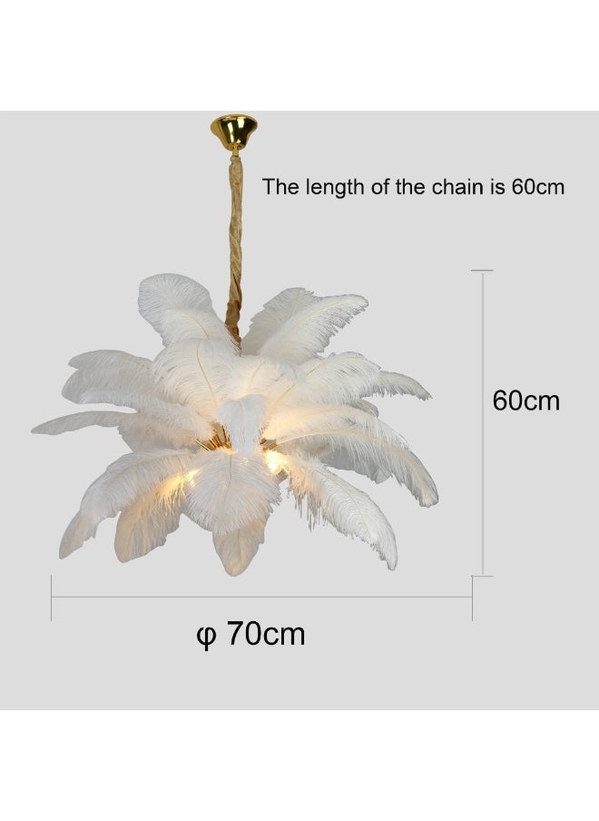 Modern white feather chandelier E14*4L, diameter 700 mm - pzsku/Z51E234C14C9F312508BAZ/45/_/1731577601/435da4f0-53ac-4cb8-9328-8c88b5e516c7